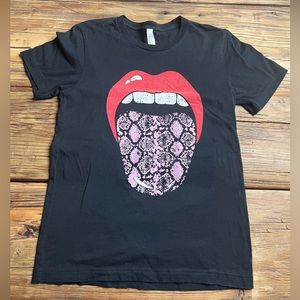 Snake Print Tongue Graphic Tee